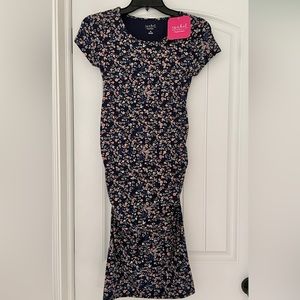 NWT Isabel Maternity navy blue floral dress
